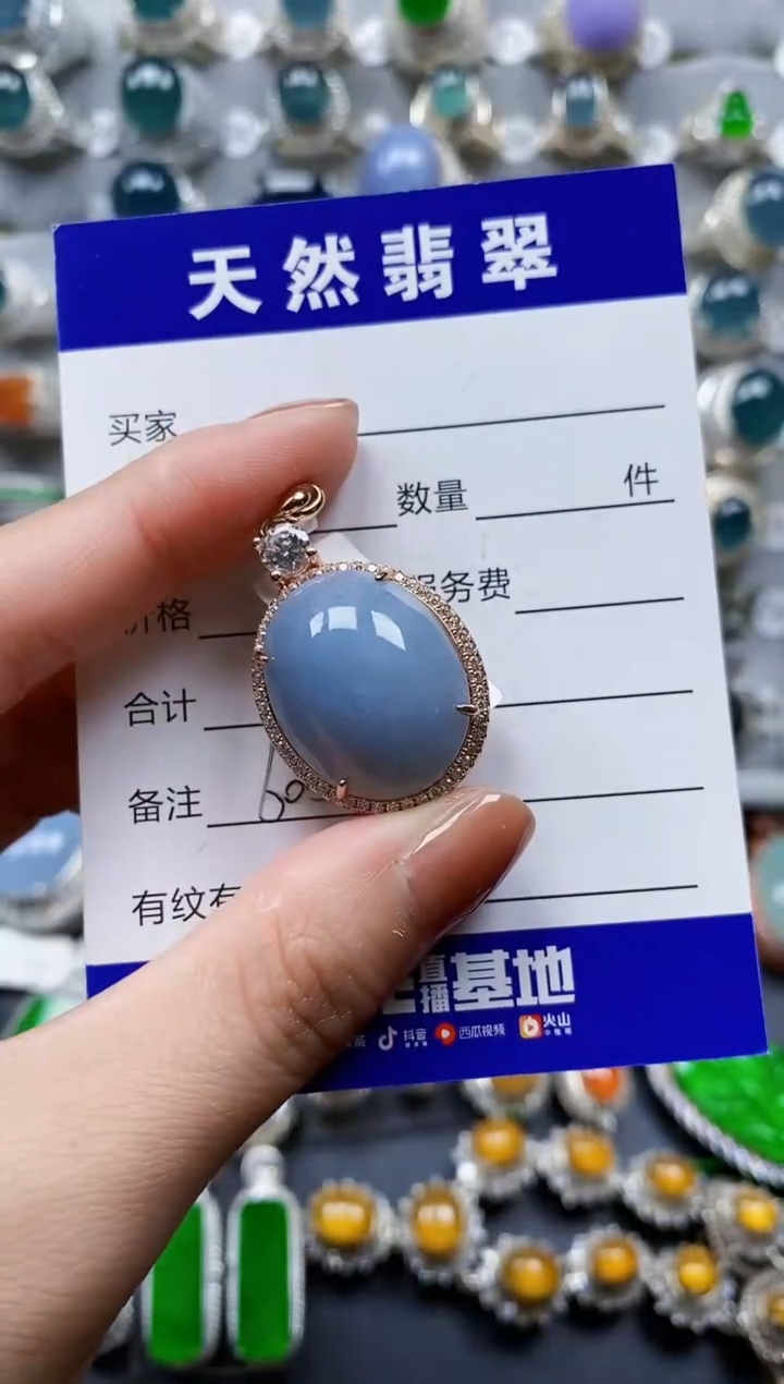 翡翠银S925镶嵌颈饰0605