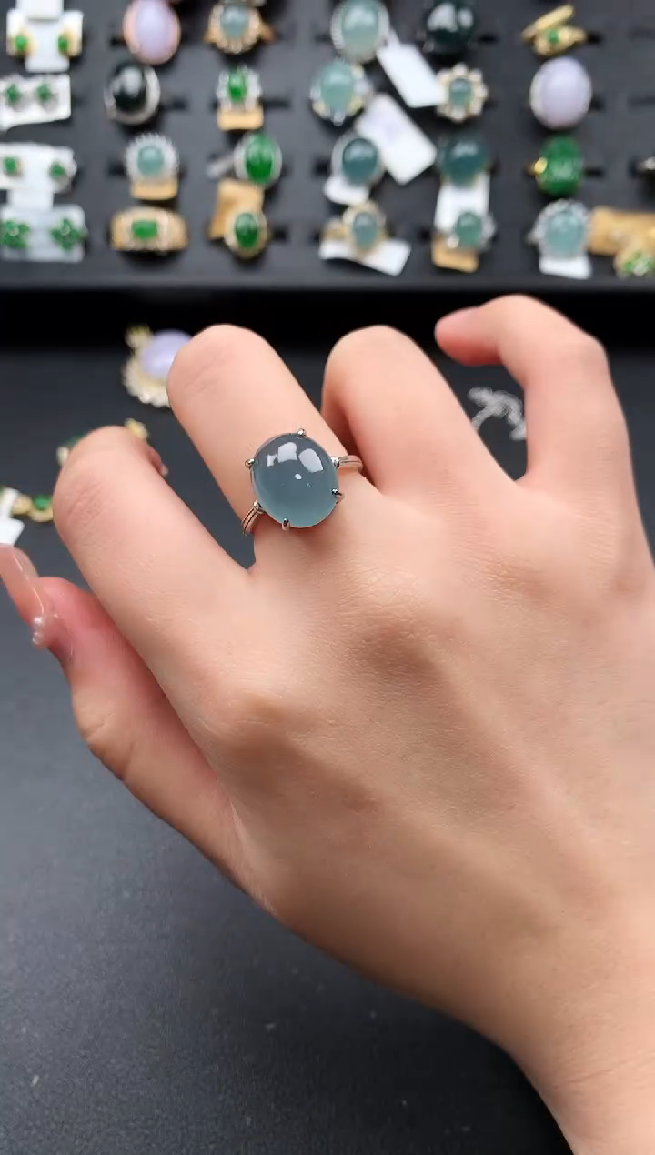 【闪购商品】翡翠戒指银S925镶嵌5121561241