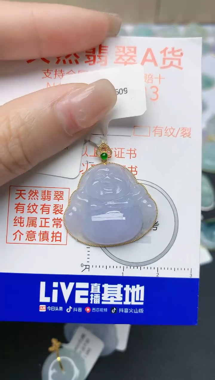 翡翠18K金镶嵌颈饰天然缅甸A货翡翠