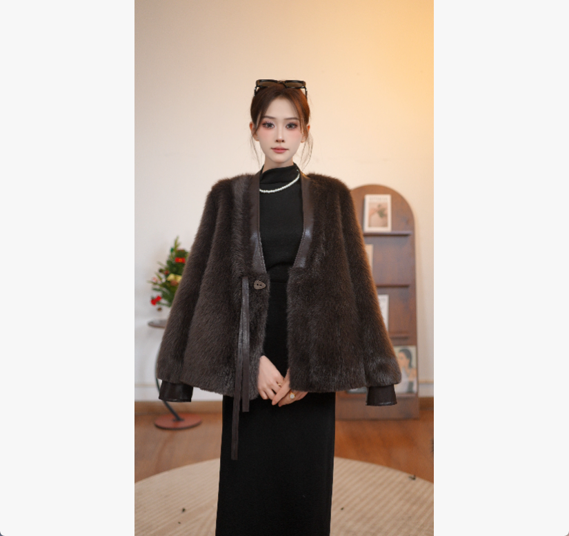 【雪兰】冬轻奢设计师皮毛新款美拉德雪兰洋气休闲保暖女士外套883