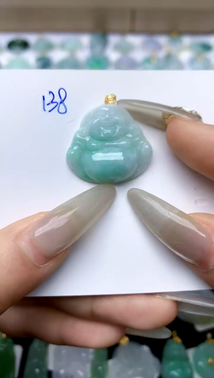 【闪购商品】翡翠颈饰18K金镶嵌天然A货翡翠