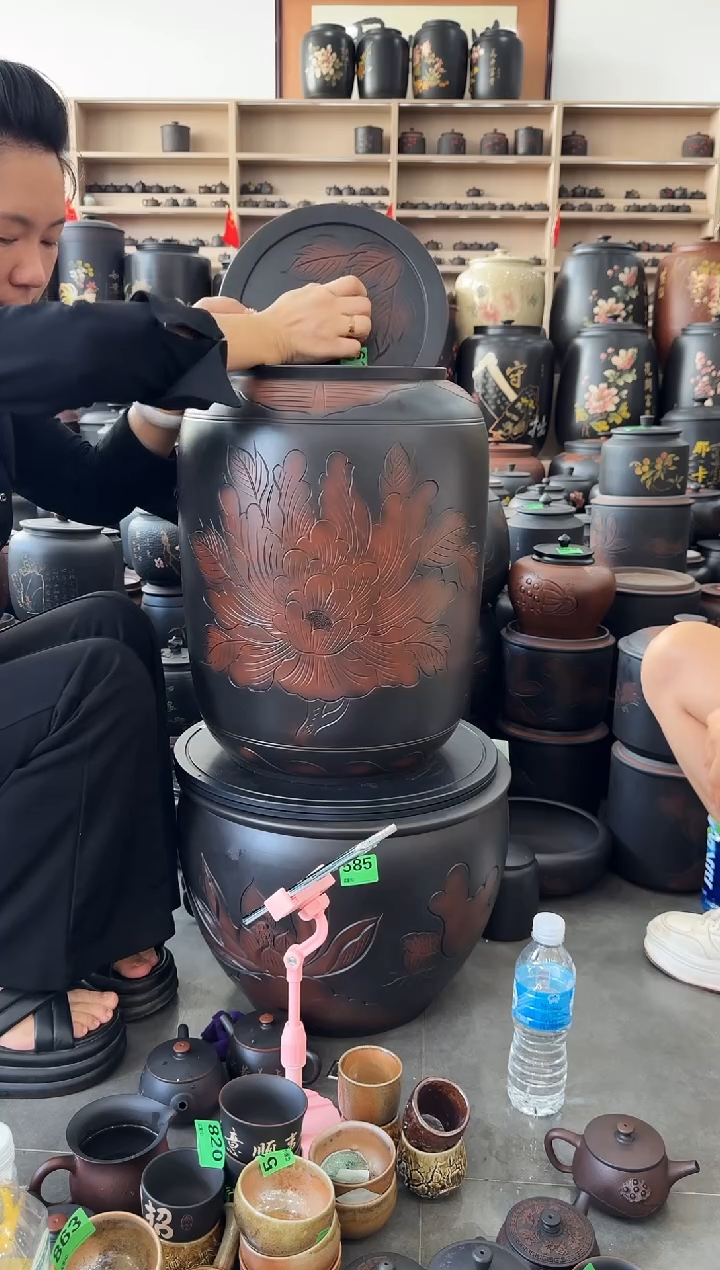 瑕疵水缸 615 牡丹花36升 