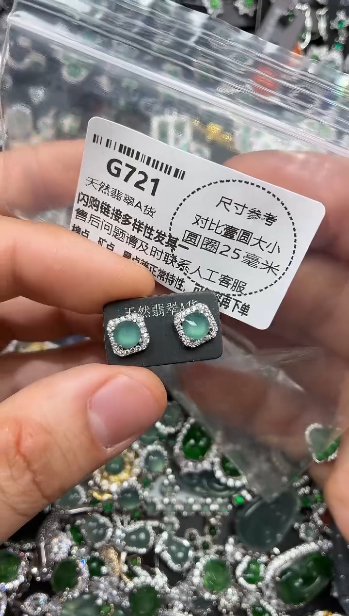 颈饰未镶嵌翡翠G721耳钉