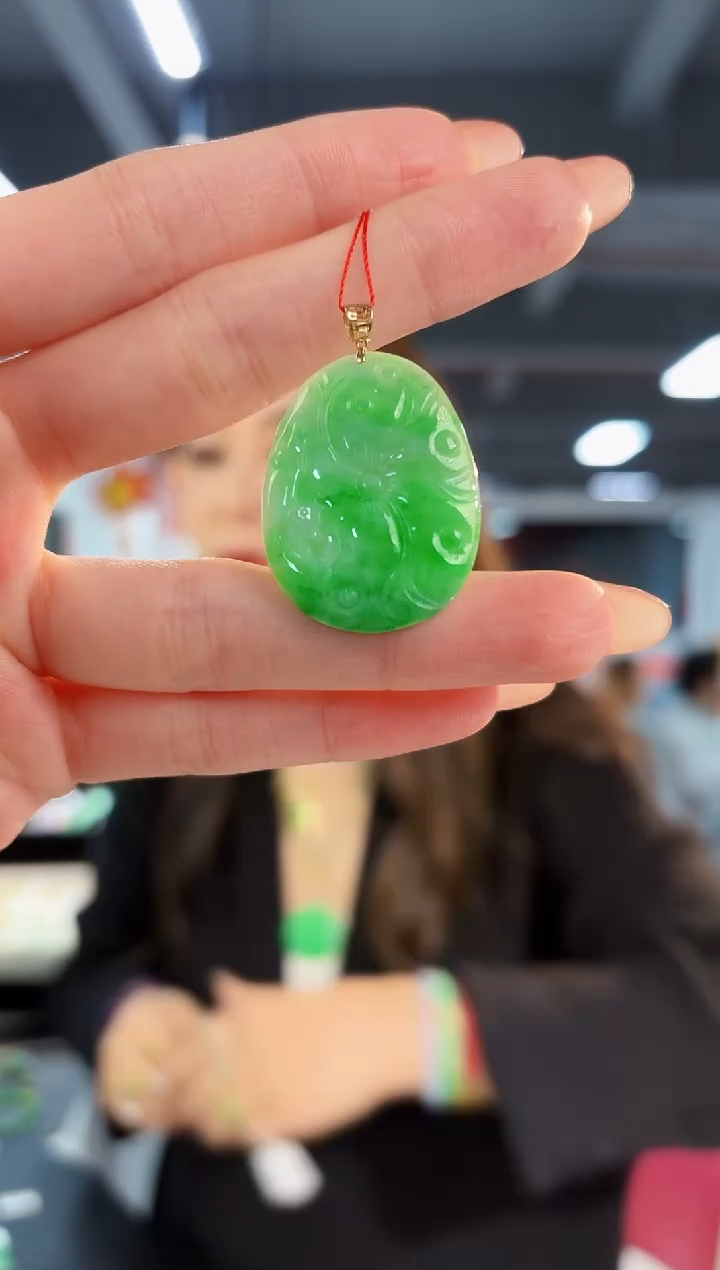 【闪购商品】翡翠颈饰18K金镶嵌缅料A货/支持复检/一件