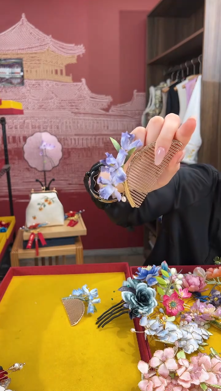 【闪购商品】刺绣非遗绒花（发饰）