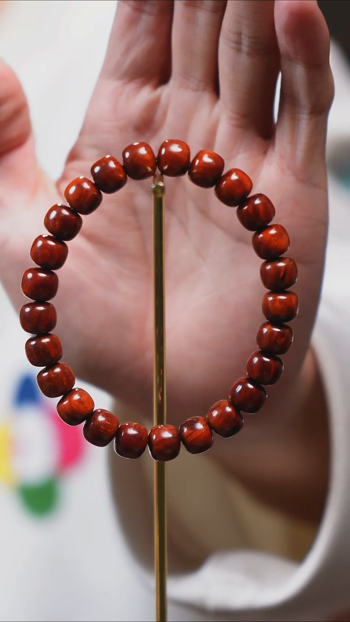 手串/手链小叶紫檀SG004 印度小叶紫檀龙鳞8*9mm单圈 微瑕