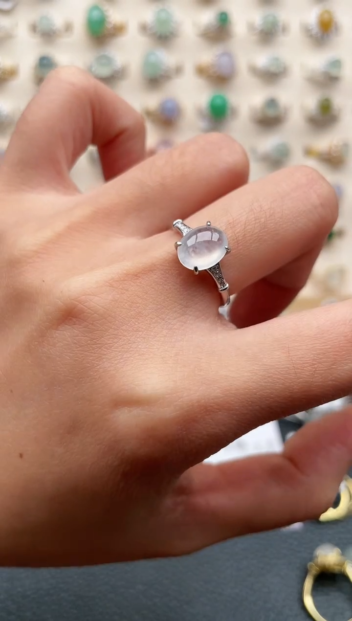 【闪购商品】翡翠戒指银S925镶嵌1111