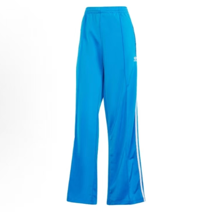 adidas 复古运动侧边三条纹Logo标识松紧腰针织运动裤蓝色IP0633