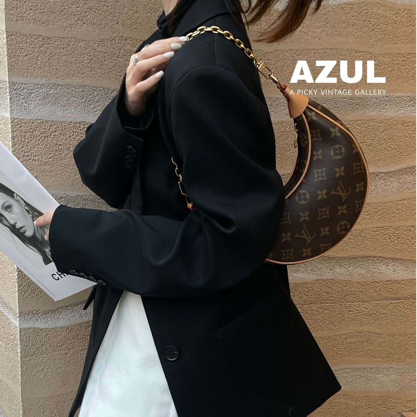 95新 LouisVuitton/路易威登 芯片款棕老花loop腋下豌豆包 42794
