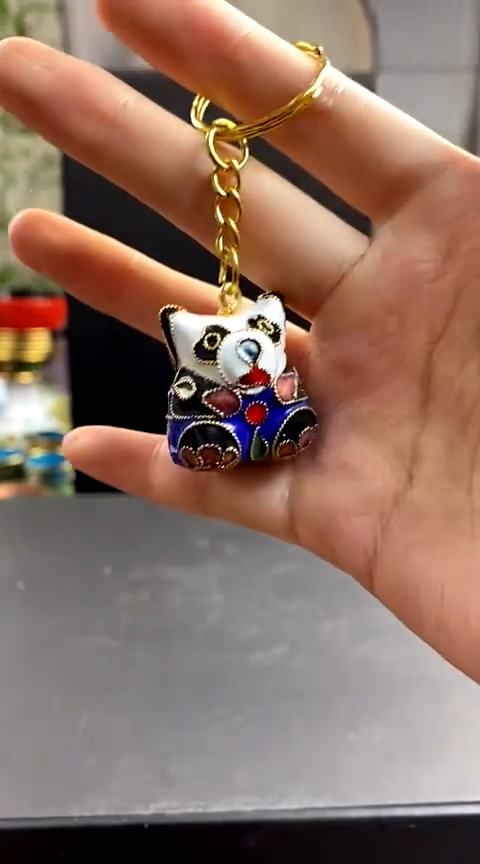 【闪购商品】非遗技艺 景泰蓝钥匙扣熊猫