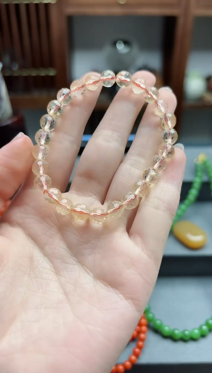 【闪购商品】水晶手串未镶嵌黄水晶手串 ZD