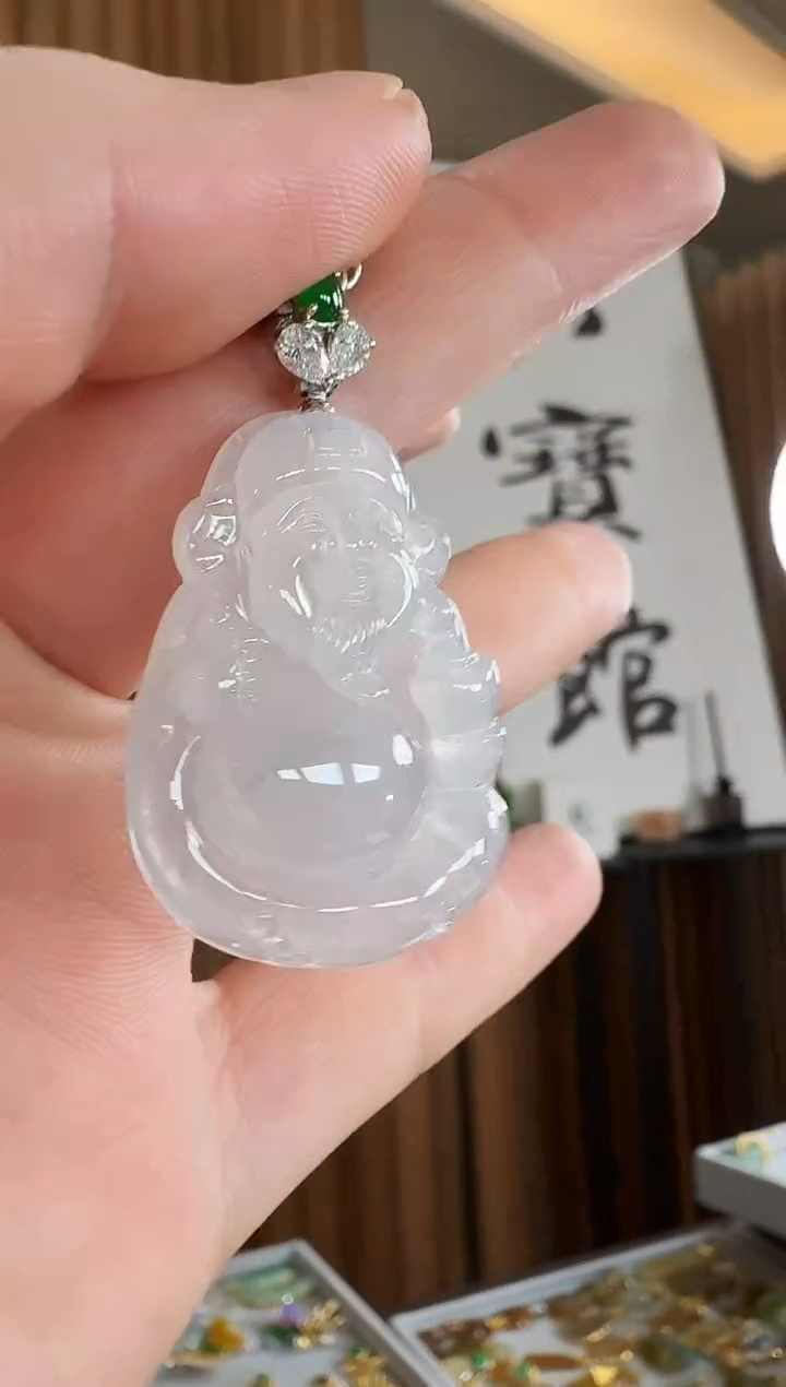 吊坠(不含链)18K金镶嵌翡翠吊坠