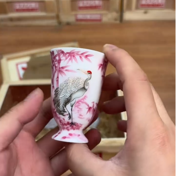【闪购商品】仙鹤高足杯美人杯