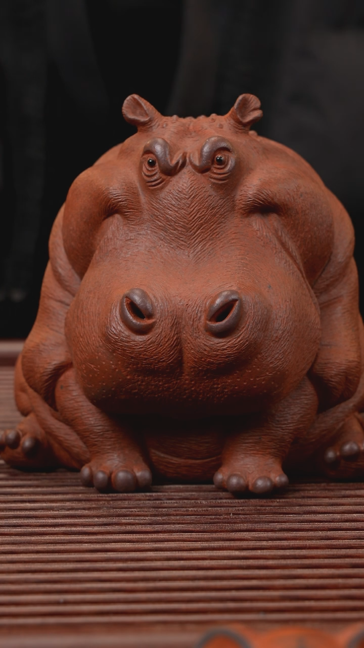 【闪购商品】紫砂茶宠精工河马