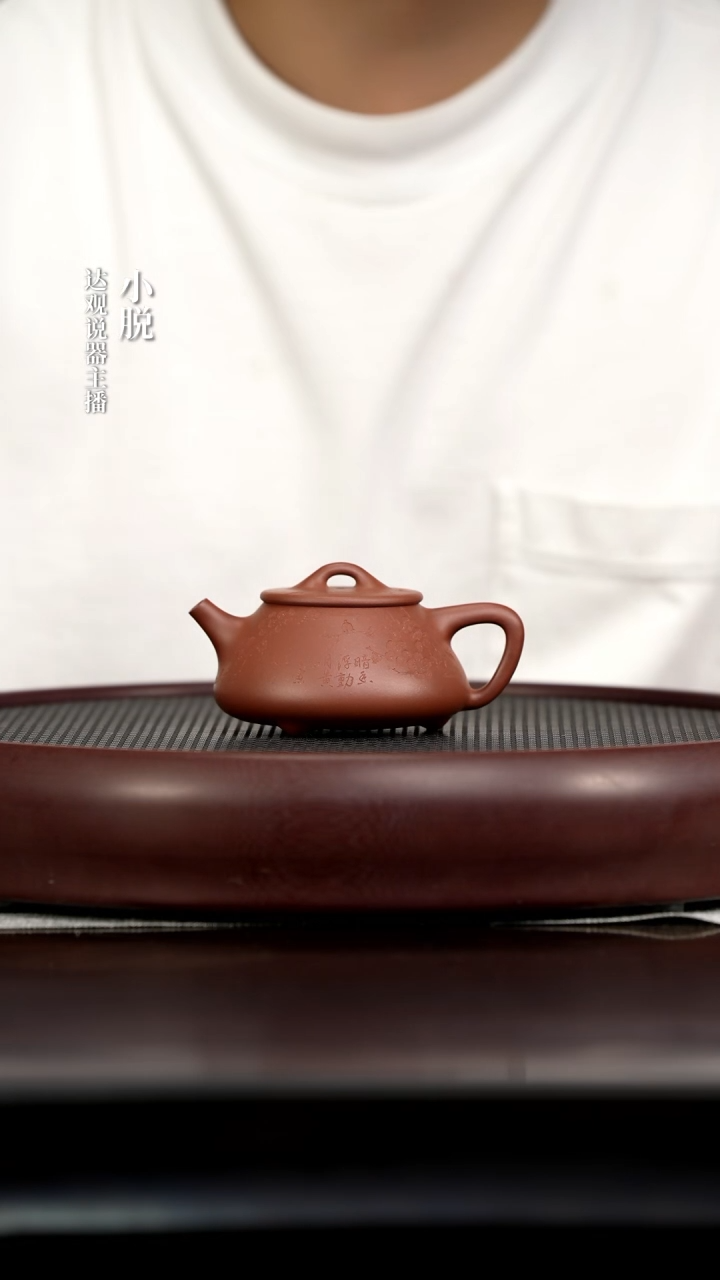 茶壶紫砂DG109钱晓冬平盖石瓢（刻梅）底槽清160