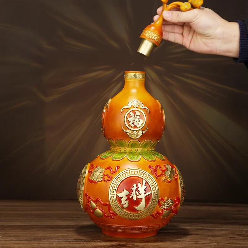 铜葫芦摆件新中式乔迁之喜搬家礼物办公室客厅酒柜装饰品摆件