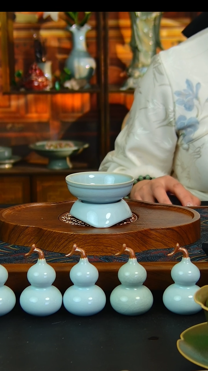 瓷片原矿汝瓷福利茶漏，微瑕