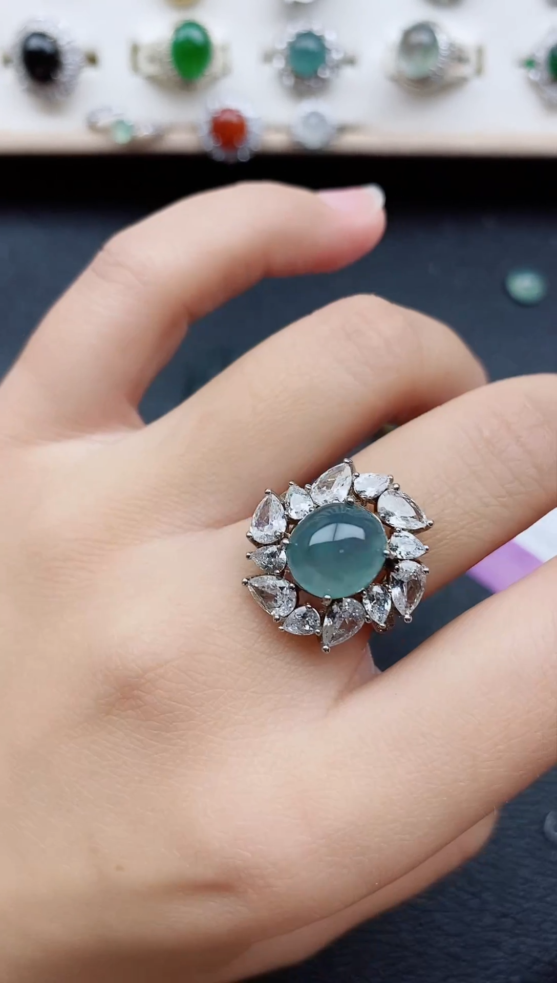 【闪购商品】翡翠戒指银S925镶嵌11111