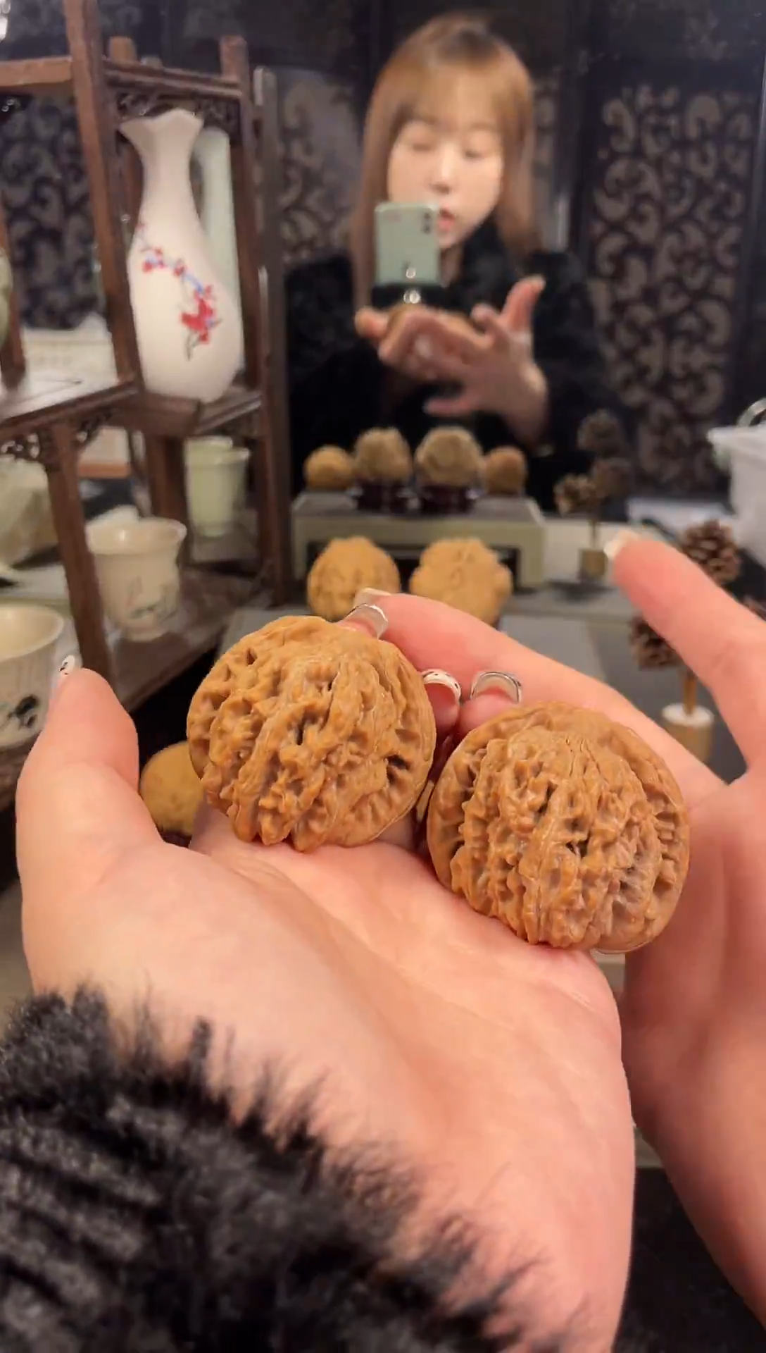 【闪购商品】文玩核桃把件四座楼45尺-14