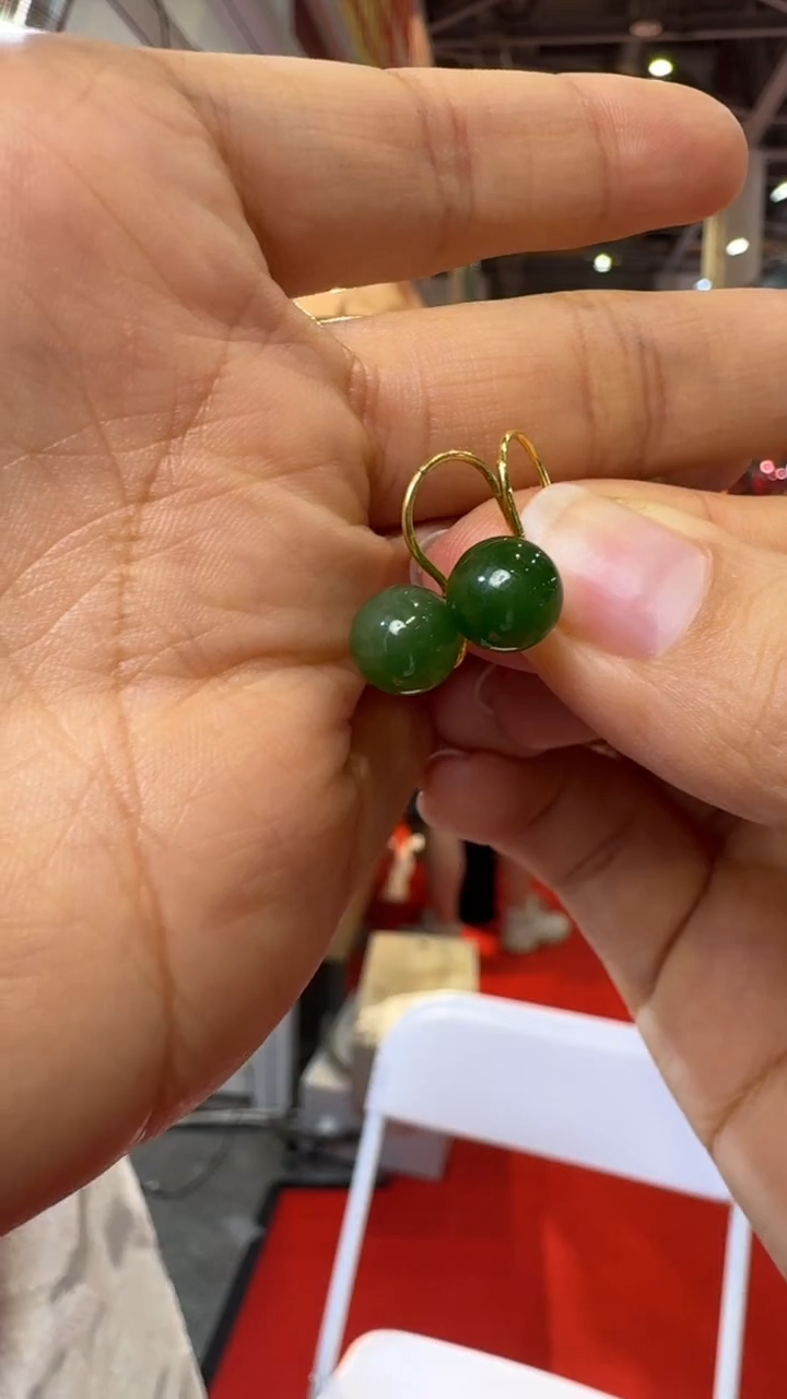 和田玉未镶嵌耳饰杭州珠宝展假一罚十