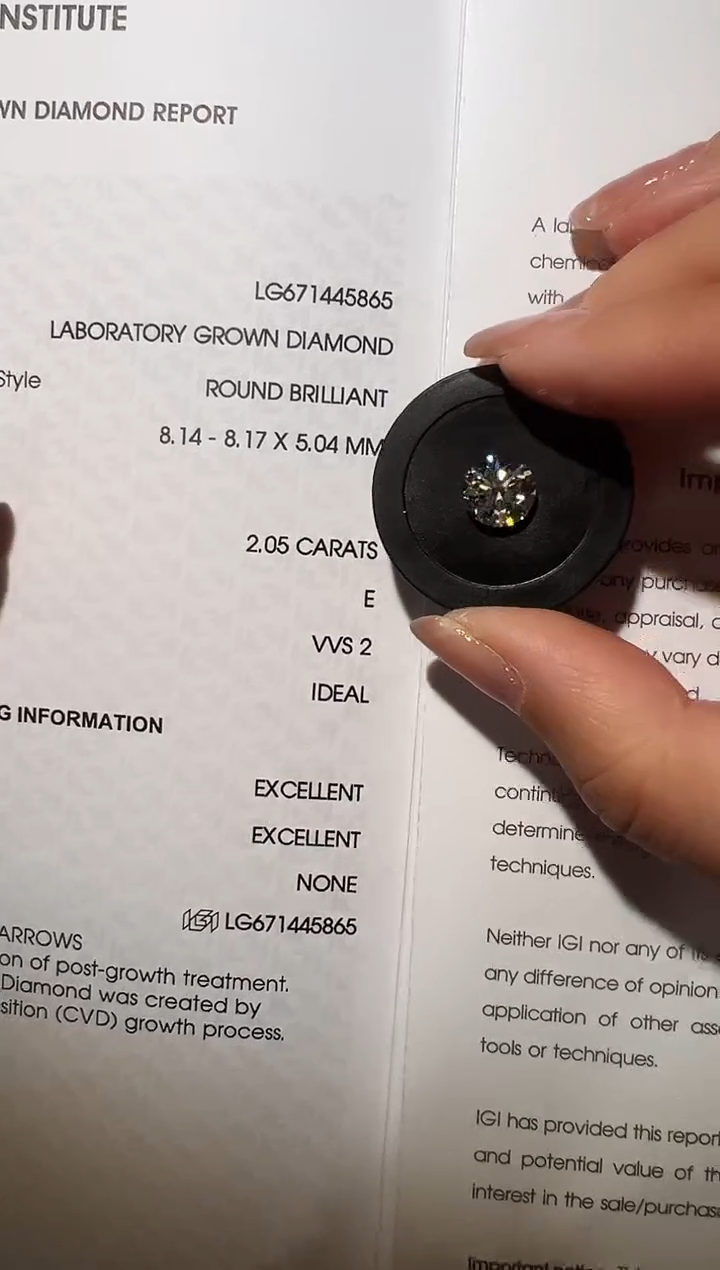 【闪购商品】实验室培育钻石裸石未镶嵌LG5865 2.05