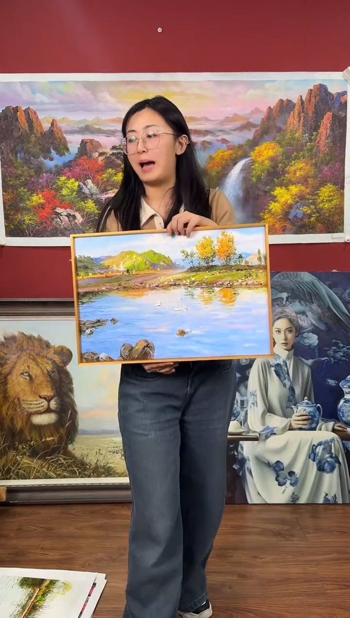 油画【157号】约53*35cm丨朝鲜原创纯手绘孤品油画丨顺丰包邮