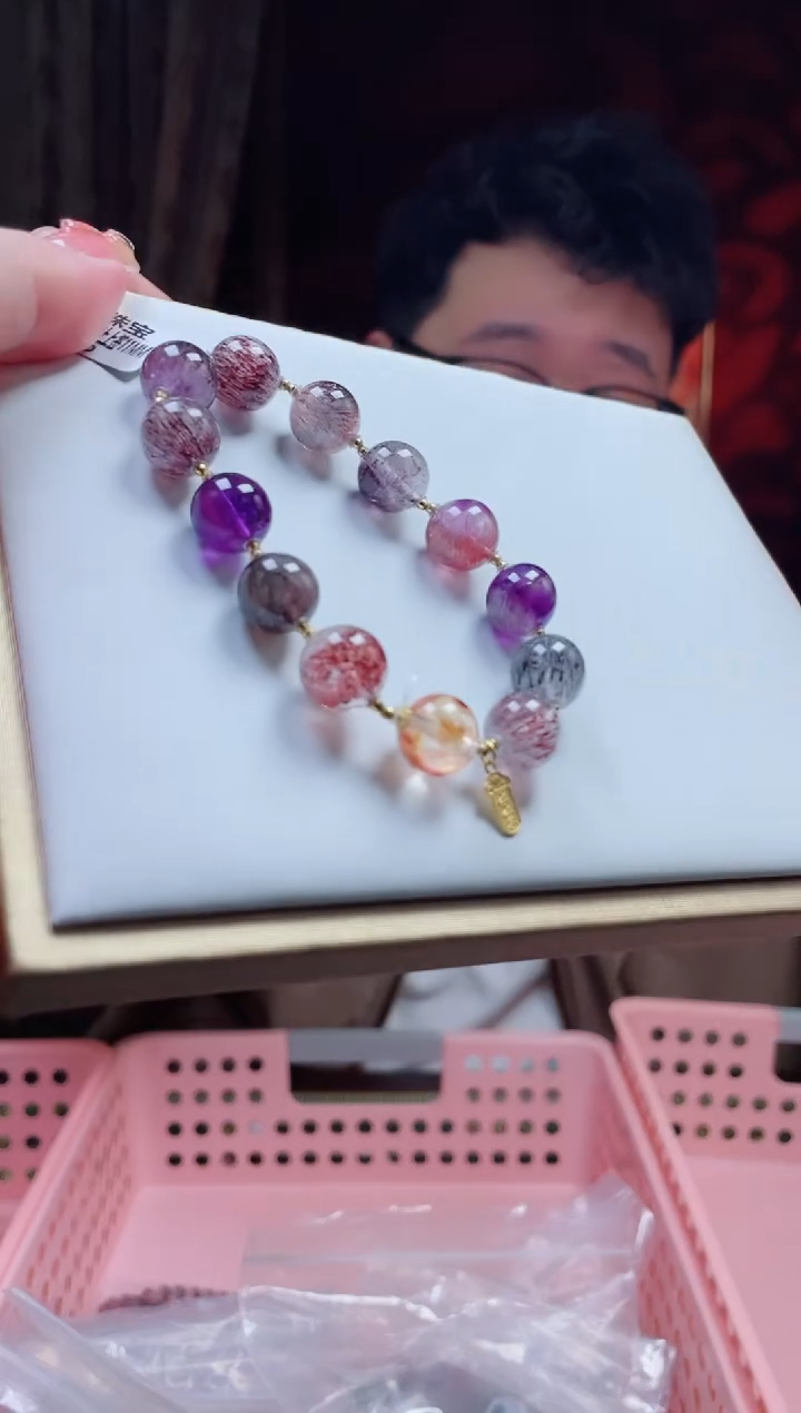 【闪购商品】水晶手串18K金镶嵌超七多样性发其一