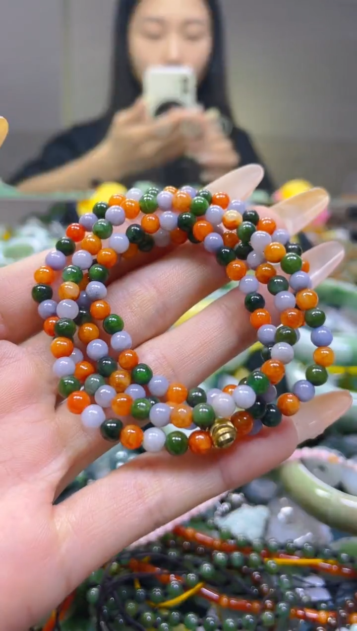 翡翠未镶嵌颈饰4MM/G/翡翠A货一图一物