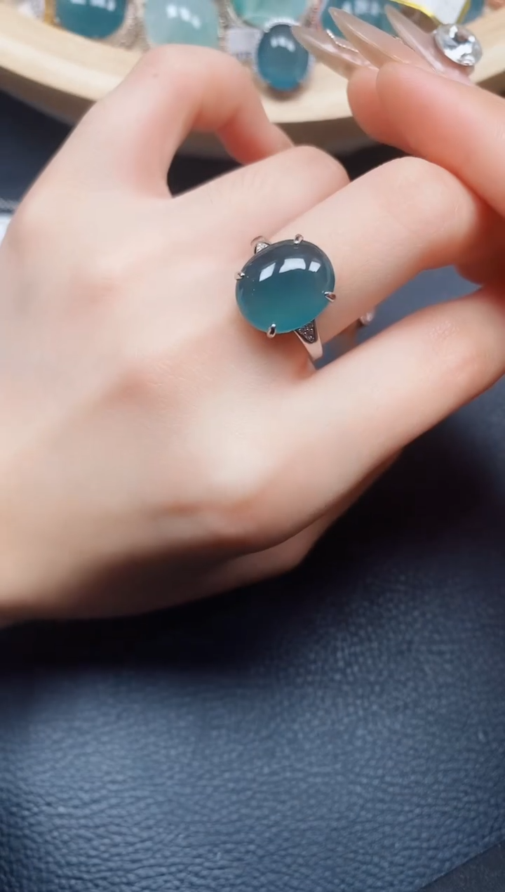 【闪购商品】翡翠戒指银S925镶嵌翡翠