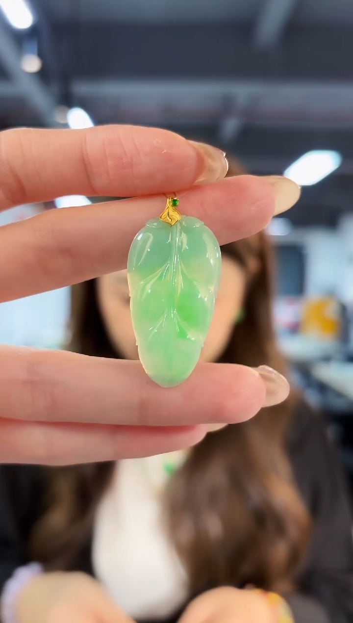 【闪购商品】翡翠颈饰18K金镶嵌缅料A货/支持复检/一件