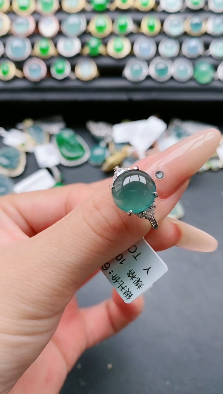 【闪购商品】翡翠戒指银S925镶嵌111111111