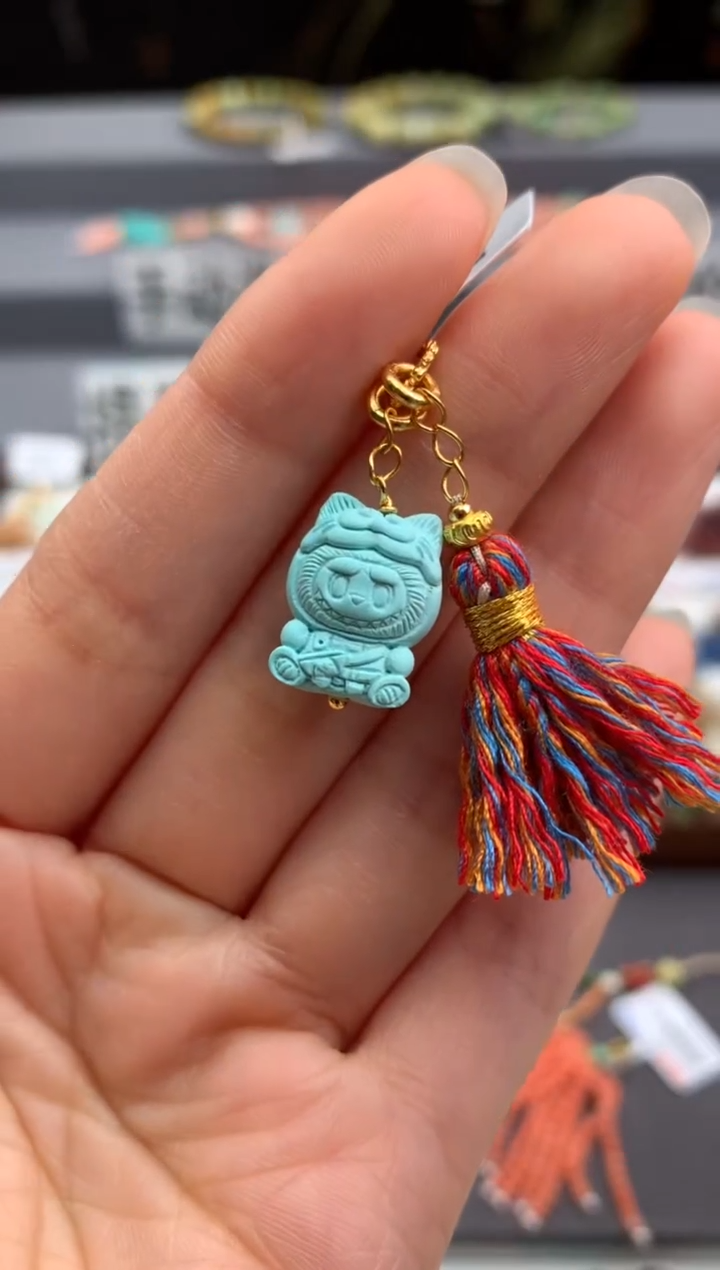 未镶嵌绿松石精工雕刻茜.A259