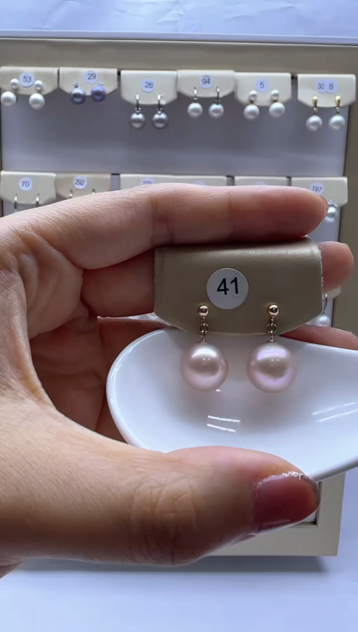 银S925镶嵌淡水珍珠耳饰41