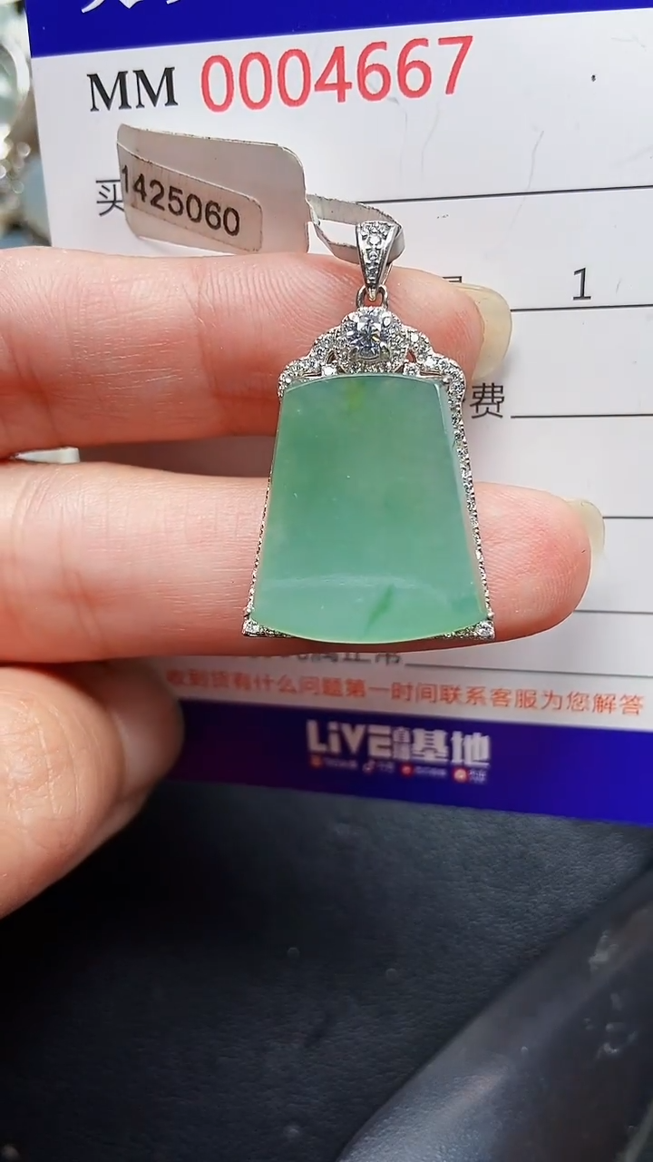 颈饰银S925镶嵌翡翠4667