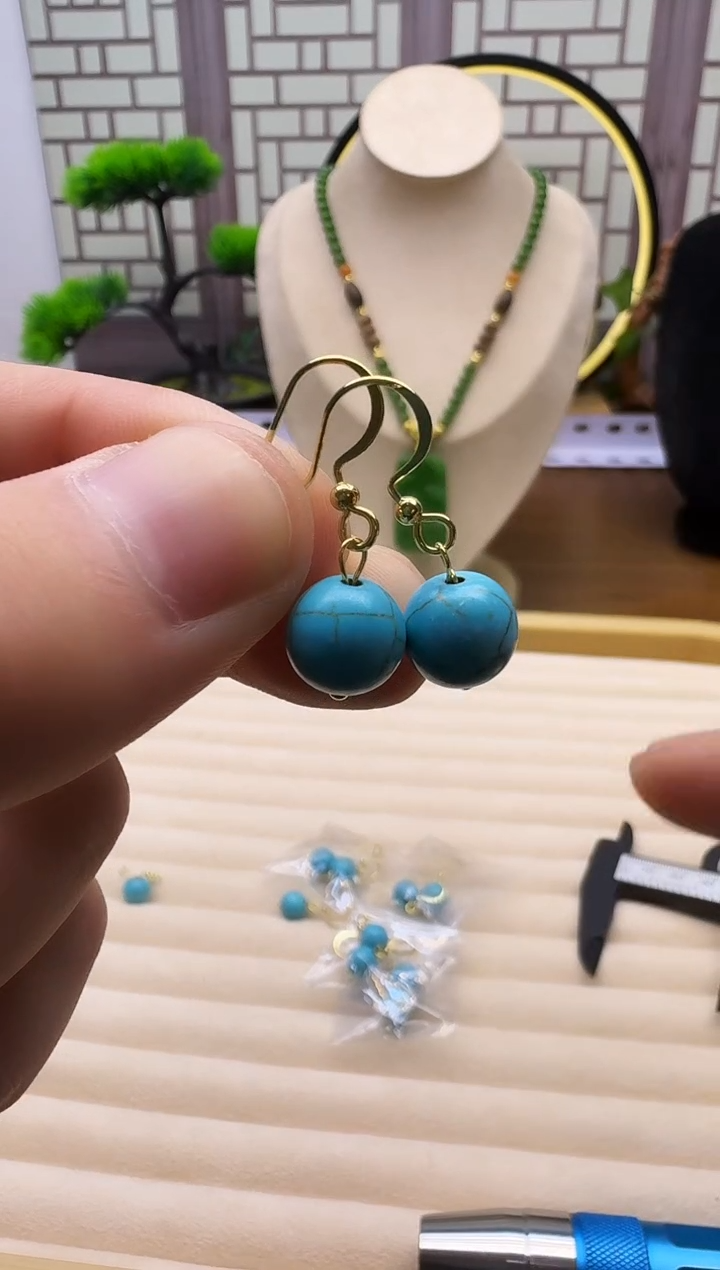 14K金镶嵌耳饰玛瑙/玉髓E03       