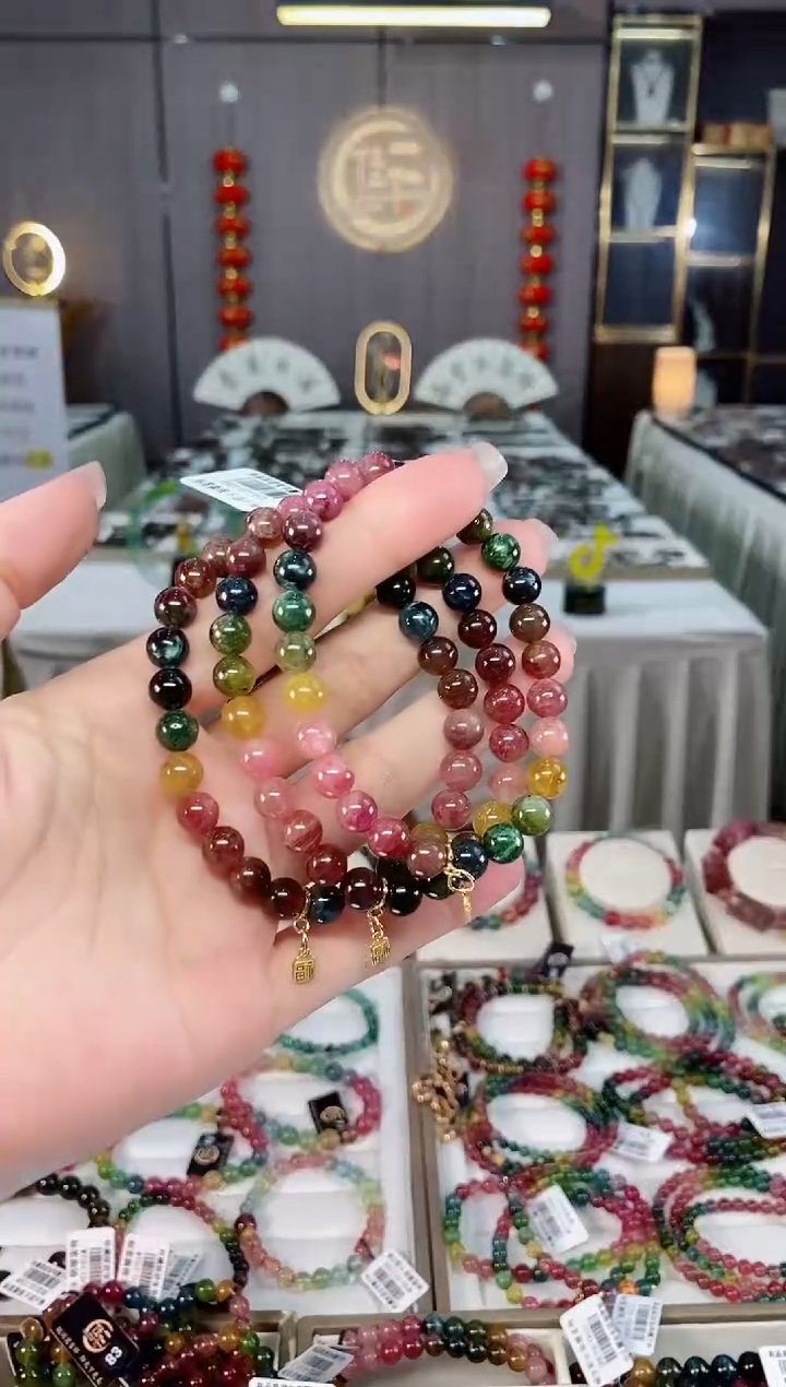 老矿碧玺单圈手串7mm+未镶嵌碧玺（多样性发一条）hon