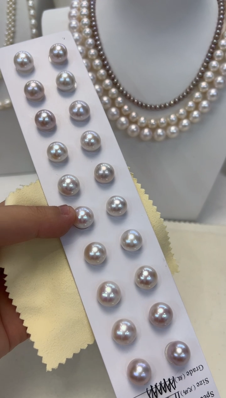 【闪购商品】淡水珍珠耳饰银S925镶嵌有核白素钉多样性发一件