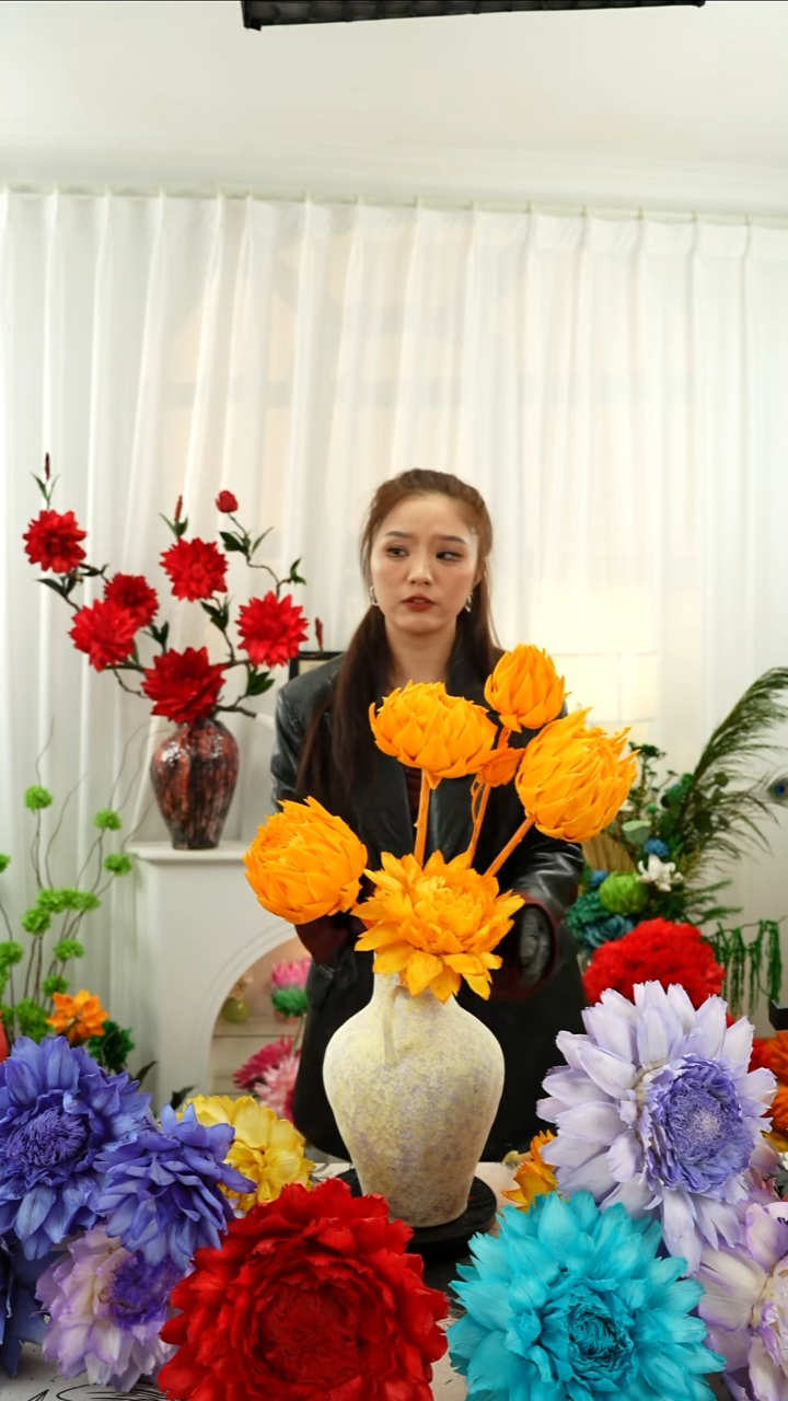 永生洋蓟 霸王花5个头叶片有伤【落日橙】A38