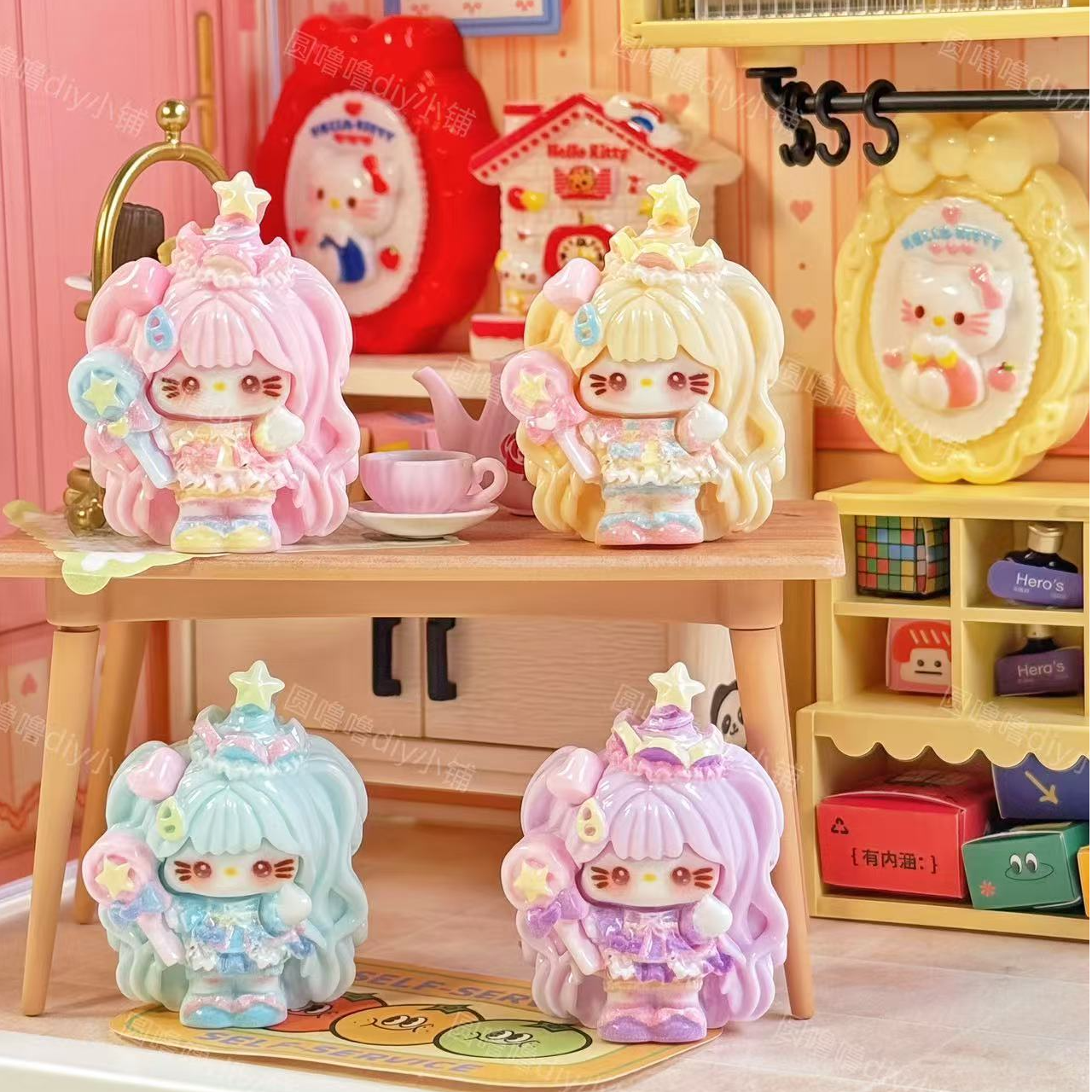 【圆噜噜定制-旋转木马kt小卡】手工食玩树脂diy配件