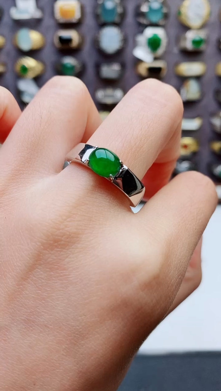 未镶嵌戒指翡翠天然翡翠男戒