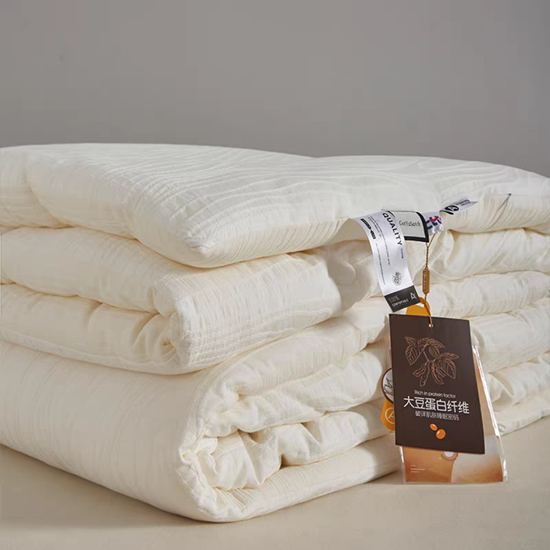 设计师款意式高奢雕花三层纱大提花双人被芯子母被全棉大豆纤维
