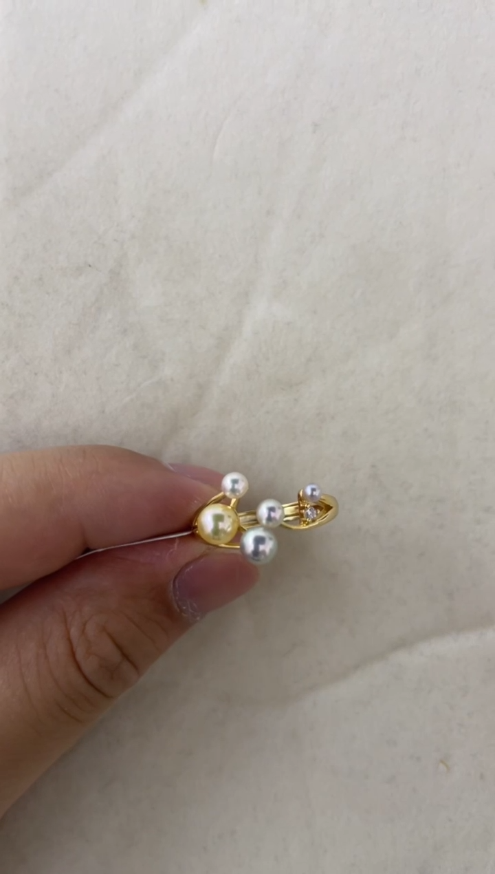 海水珍珠戒指银S925镶嵌多样性发其一