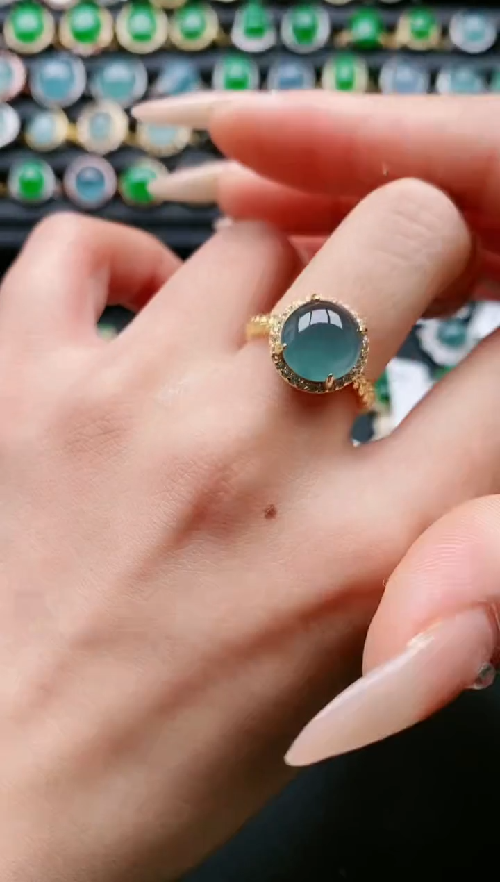 【闪购商品】翡翠戒指银S925镶嵌111111