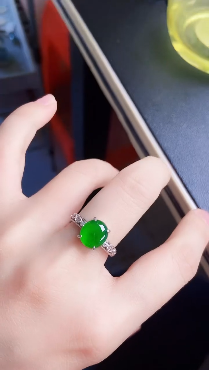 【闪购商品】翡翠戒指银S925镶嵌1231241231