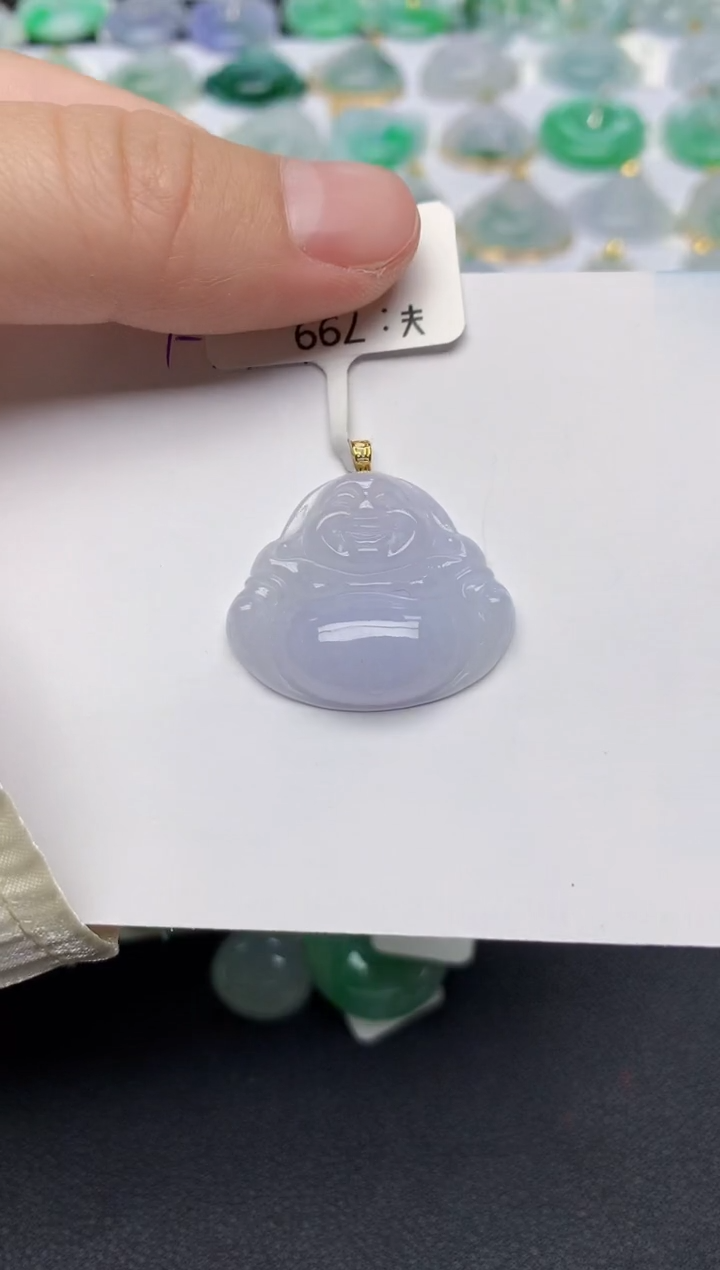 颈饰18K金镶嵌翡翠天然缅甸A货翡翠百元以上9元证书费自理