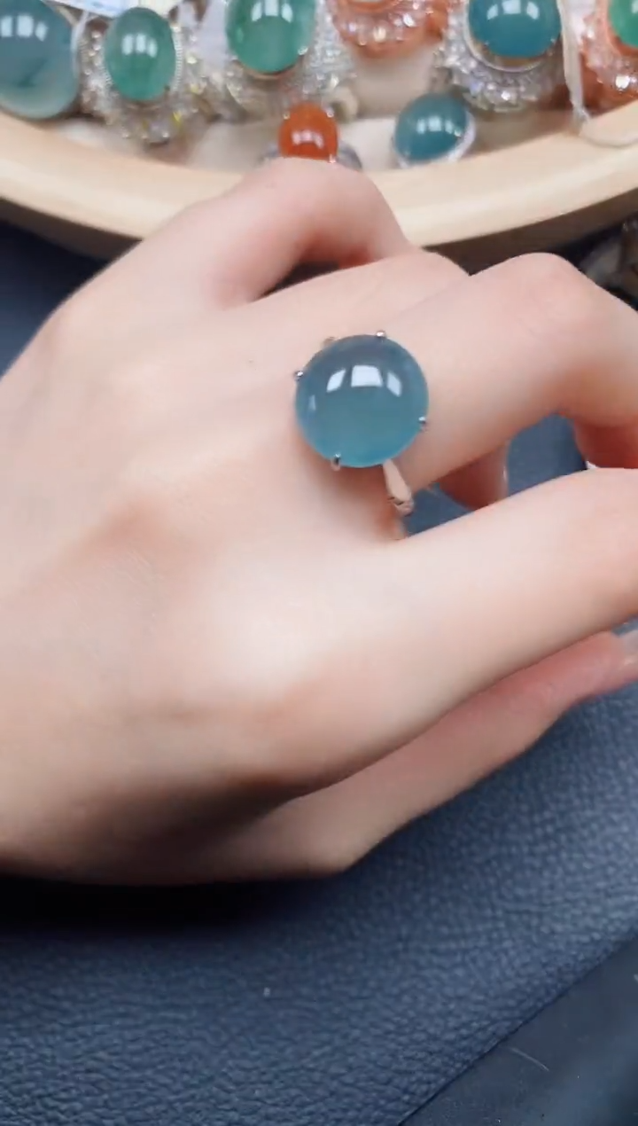 【闪购商品】翡翠戒指银S925镶嵌翡翠