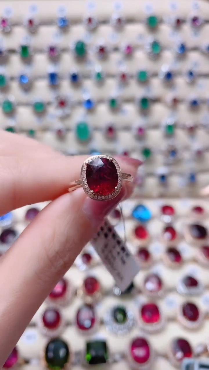 【闪购商品】碧玺18K金戒指18K金镶嵌1