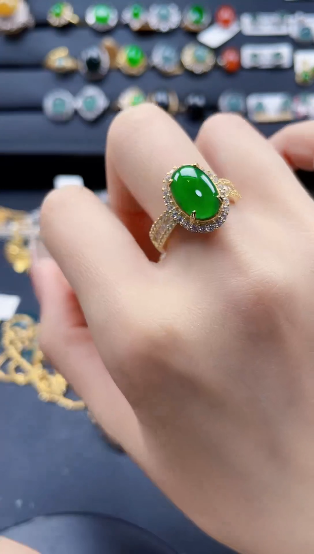 【闪购商品】翡翠戒指银S925镶嵌547654