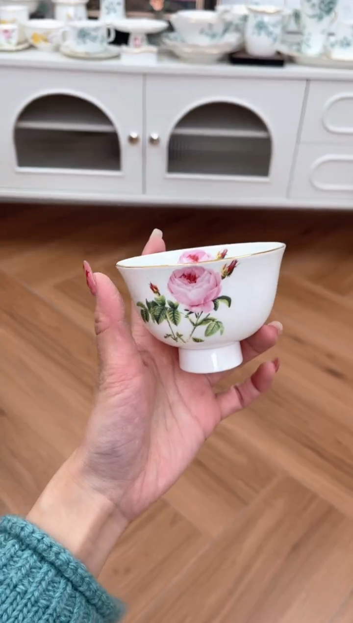 【闪购商品】碗玫瑰高骨骨瓷酸奶碗