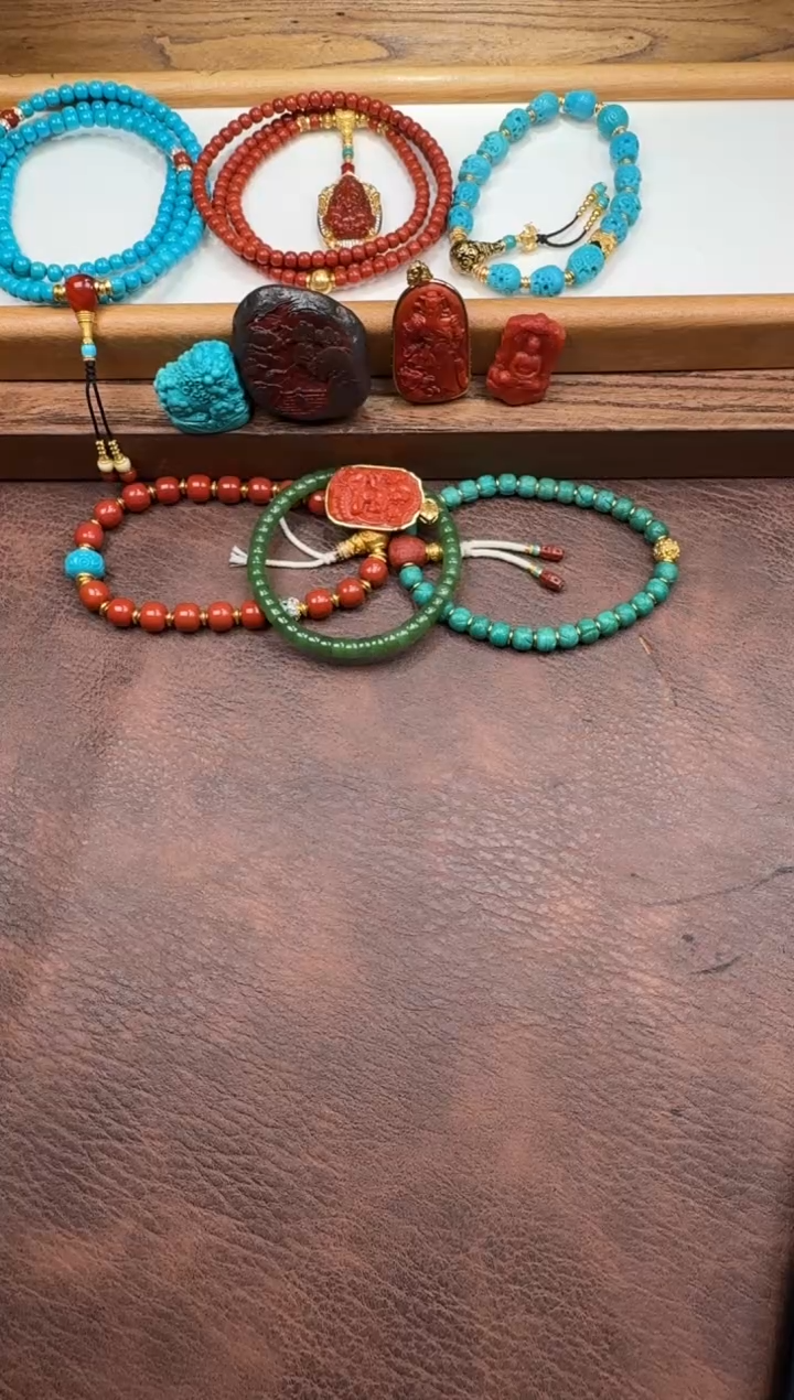 18K金镶嵌绿松石手串手串吴**~手串手串